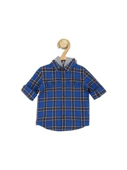 Allen Solly Junior - Boys Blue Slim Fit Check Casual Shirt