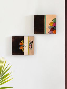 ExclusiveLane - Butterfly Fish Pair Wall Decor Hanging In Mango Wood Multicolor Set Of 2