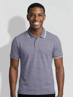 Being Human - Men Purple Pure Cotton Regular Fit Polo T-Shirt