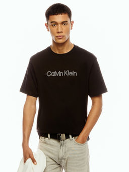 Calvin Klein - Men Black Cotton Relaxed Fit T-Shirt
