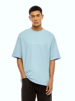 Calvin Klein - Men Blue Cotton Relaxed Fit T-Shirt