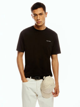 Calvin Klein - Men Black Cotton Regular Fit T-Shirt