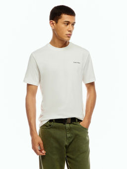 Calvin Klein - Men White Cotton Regular Fit T-Shirt