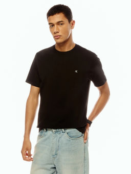 Calvin Klein - Men Black Cotton Regular Fit T-Shirt