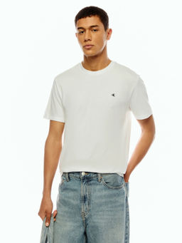 Calvin Klein - Men White Cotton Regular Fit T-Shirt