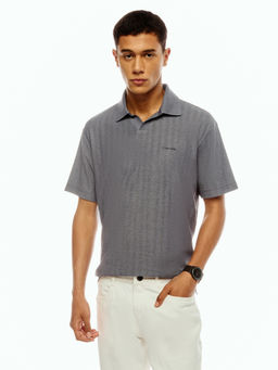 Calvin Klein - Men Blue Cotton Relaxed Fit Polo T-Shirt