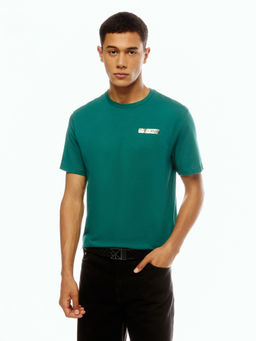 Calvin Klein - Men Green Cotton Regular Fit T-Shirt