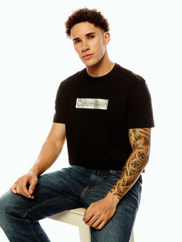 Calvin Klein - Men Black Cotton Regular Fit T-Shirt