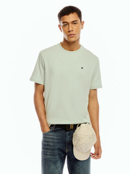 Calvin Klein - Men Green Cotton Regular Fit T-Shirt