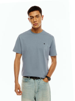 Calvin Klein - Men Blue Cotton Regular Fit T-Shirt