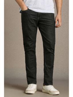 Louis Philippe - Men Black Cotton Blend Slim Jeans