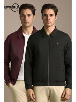Louis Philippe - Men Black Polyester Regular Fit Reversable Jacket