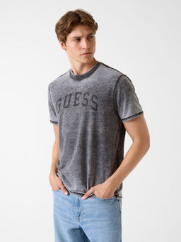 Guess - Men Grey Polyester Regular Fit T-Shirt