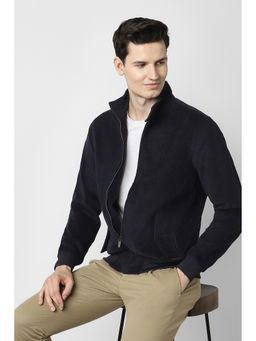 Peter England - Men Black Polyester Regular Fit Jacket