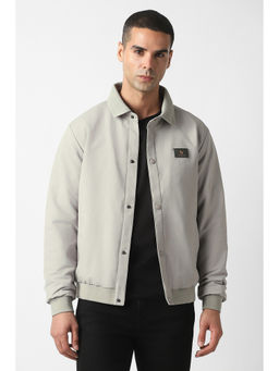 Van Heusen - Men Grey Polyester Slim Fit Jacket