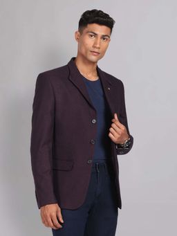 AD By Arvind - Purple Self Design Blazer