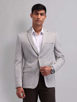 AD By Arvind - Beige Self Design Blazer