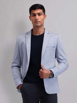 AD By Arvind - Blue Self Design Blazer