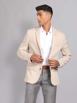 AD By Arvind - Beige Self Design Blazer