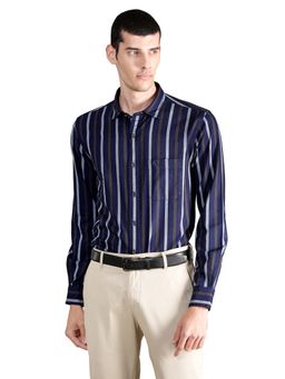 Cantabil - Navy Blue Stripes Shirt