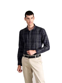 Cantabil - Navy Blue Checks Shirt