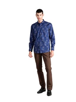 Cantabil - Navy Blue Printed Shirt