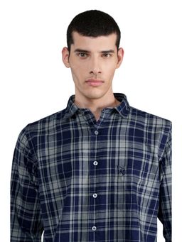 Cantabil - Navy Blue Checks Shirt