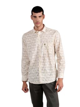 Cantabil - Cream Printed Shirt