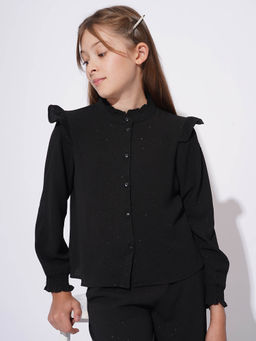 VERO MODA - Black Solid Regular Shirt