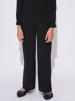VERO MODA - Black Solid Straight Pant