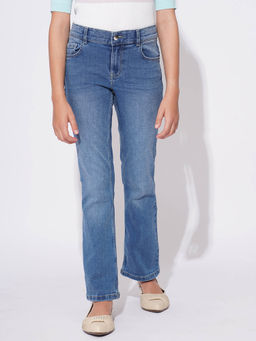 VERO MODA - Blue Solid Straight Jeans