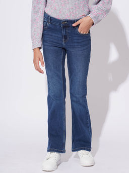 VERO MODA - Blue Solid Boot Cut Jeans
