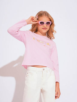 VERO MODA - Pink Typographic Regular T-Shirt