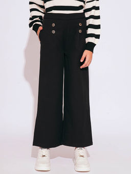 VERO MODA - Black Solid Straight Pant