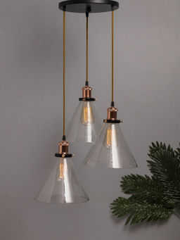 Homesake - Round Chandelier Glass Cone Light Rose Gold