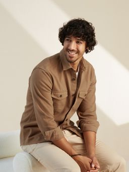 Andamen - Old Copper Men Casual Solid Overshirt Regular Fit