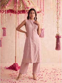 Mamicha - Blush Pink Afreen Kurta with Pant
