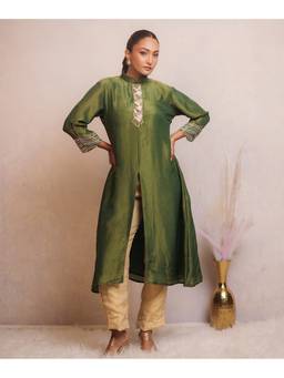 Timaraa - Women Emerald Green Tissue Co-Ord