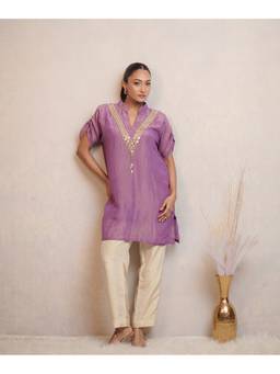 Timaraa - Women Orchid Purple Tissue Co-Ord