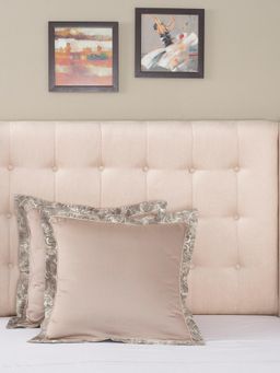 Maspar - Vintage Grandeur Classic Prime Print 145GSM Cotton Neutral Large Pillow Case Euro Set of 2