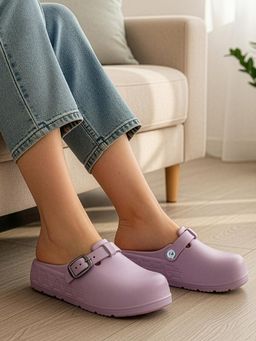Carlton London - Women Comfort Clog with Statement Buckle