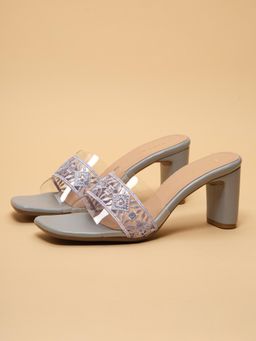 ERIDANI - Diti Grey Festive Sandal Heels