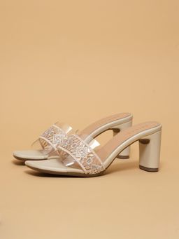 ERIDANI - Diti Off White Festive Sandal Heels