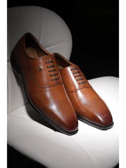 Louis Philippe - Men Brown Leather Lace Up Oxfords