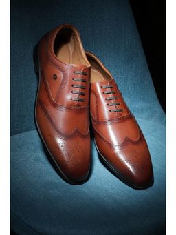 Louis Philippe - Men Brown Leather Lace Up Brogues