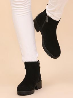 Yoho - Women Casual Boot Suede 002 - Black