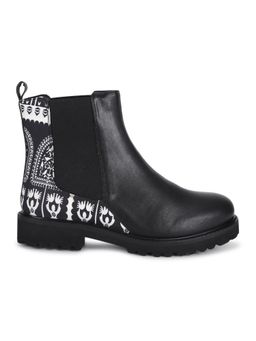 Yoho - Women Digital Printed Chelsea Boots Model 008 - Black