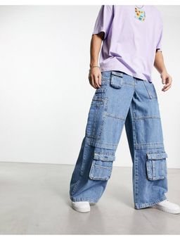 Off Duty India - Mad Max Blue Cargo Jeans Blue