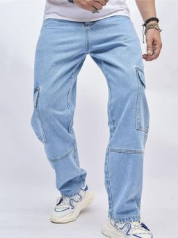 Off Duty India - Light Blue Craftsman Cargo Jeans Light Blue