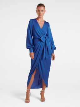 Forever New - Mirella Wrap Satin Midi Dress